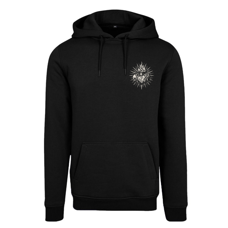 Kapuzenpullover *Brennen im Herzen* Schwarz